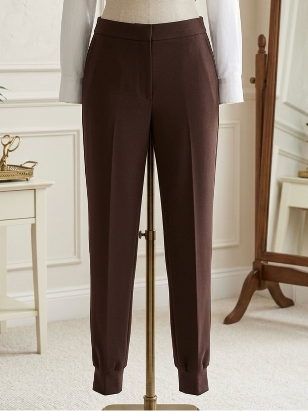 Babaton| Aritzia| Atelier Rich Brown Tailored Cuffed Trouser Pants Sz 2